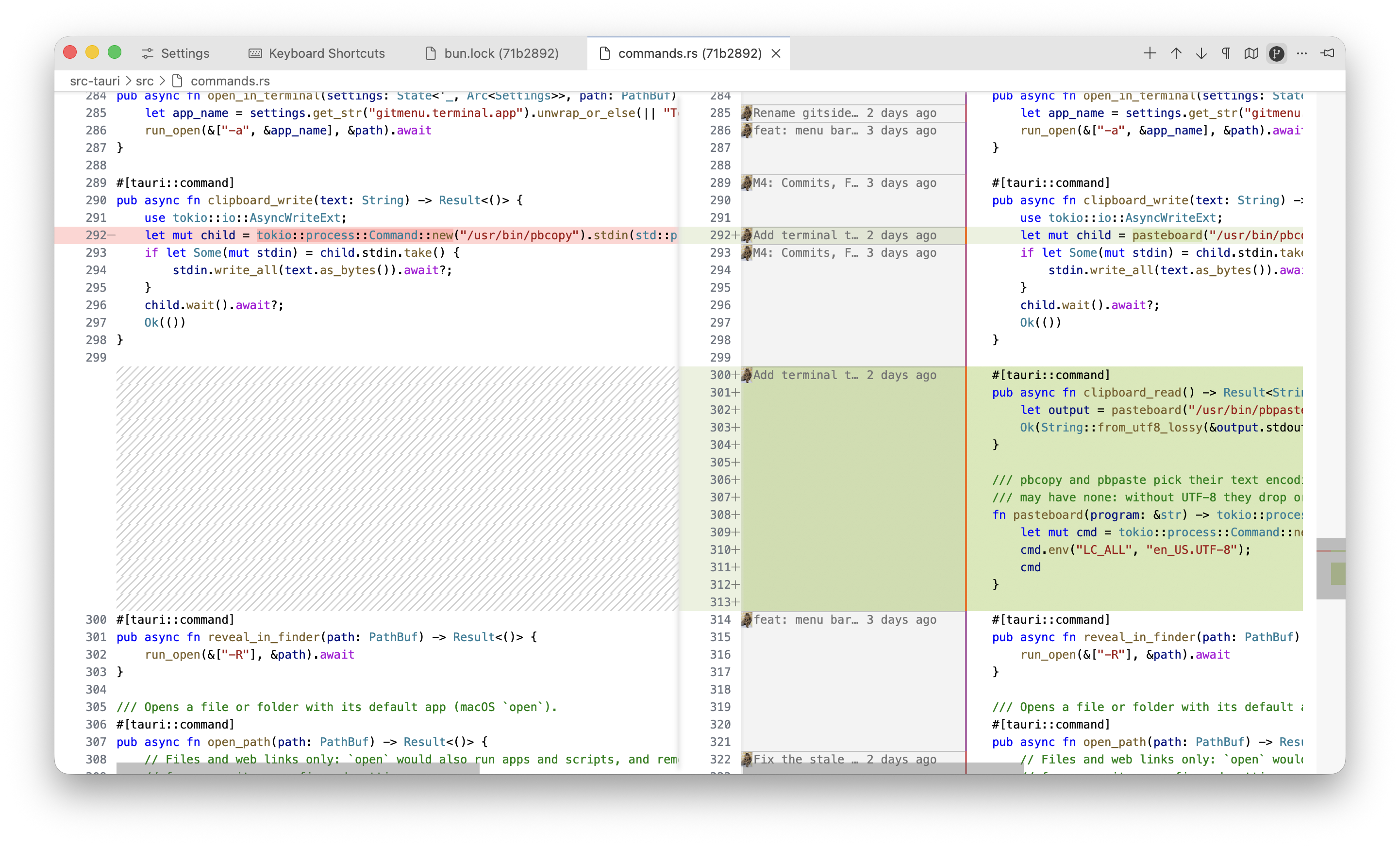 gitmenu diff